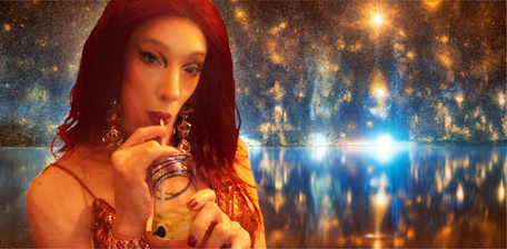 Pic of Beautiful Transgender Girl Modeling Starry Nights