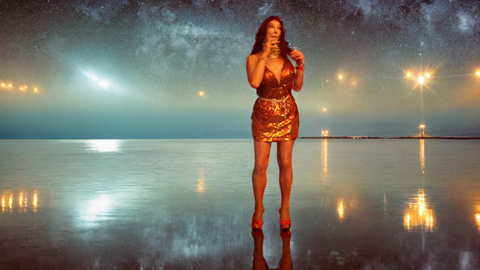 Pic of Beautiful Transgender Girl Modeling Starry Nights