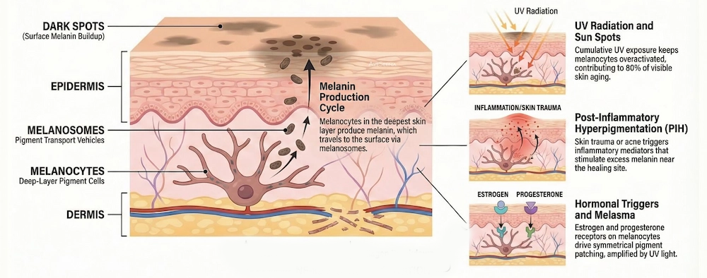 Mechanism of Hyperpigmentation in Skin
